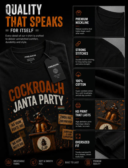 Cockroach Janta Party Oversized T-Shirt