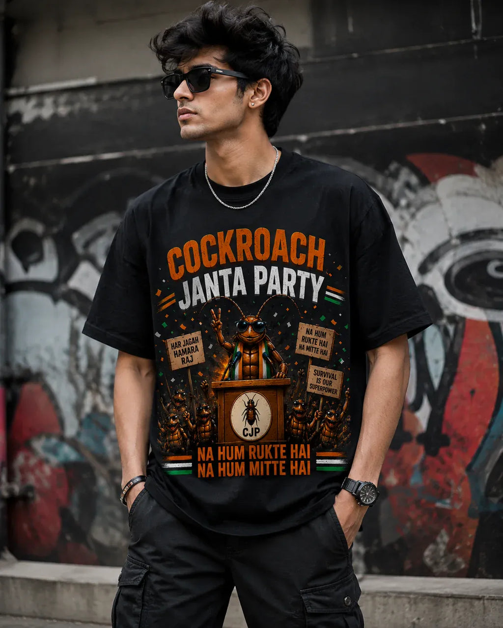 Cockroach Janta Party Oversized T-Shirt