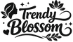 Logo with 'Trendy Blossom' text and decorative elements on a white background